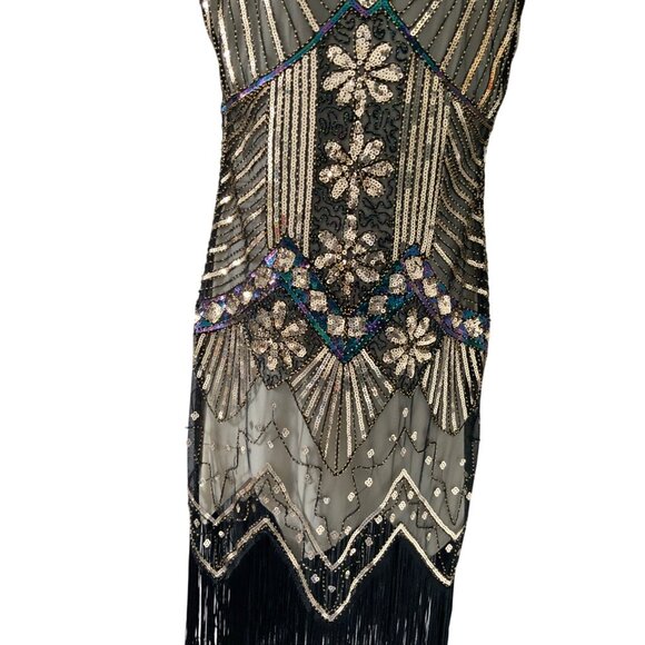 Rorox flapper dress NEW Med 38ch 32w 38/40 hip longest 46' long - Picture 6 of 16